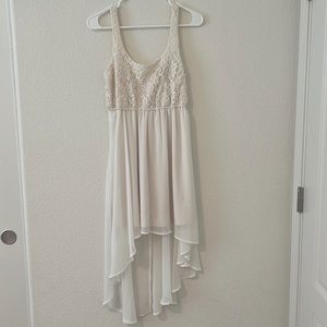 Cream High-Low Dress